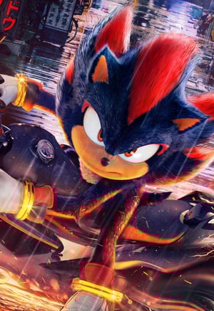 This is the Avatar Image for the Shadow the Hedgehog (Sonic the Hedgehog) AI Voice and Text to Speech Generator